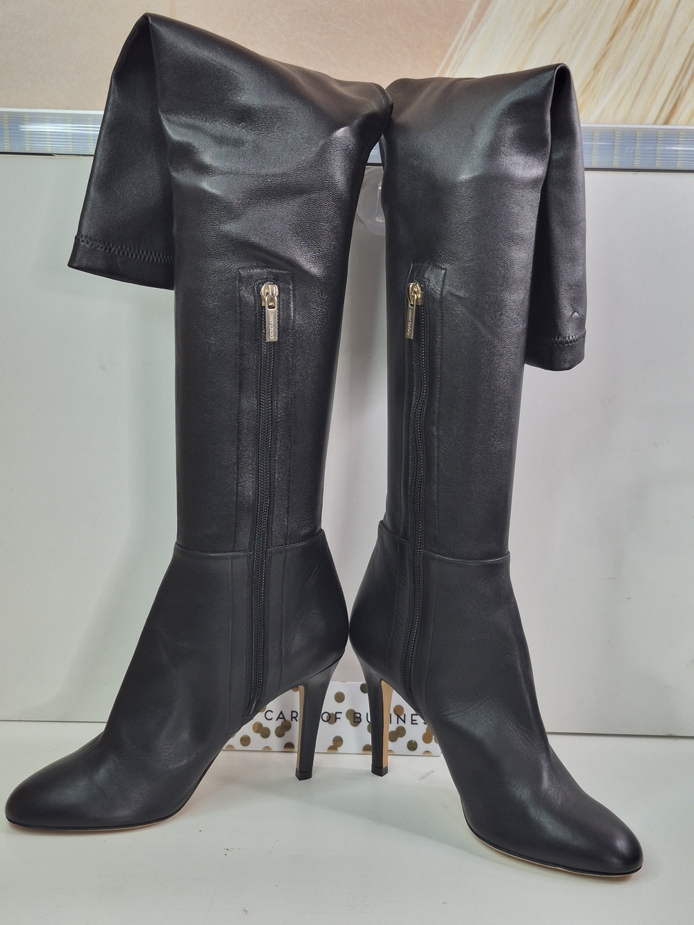 Jimmy Choo Classic Black Knee-High Women's Boots - Picture 2 of 10